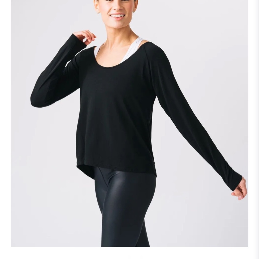 ZYIA Black Namaste Long Sleeve T